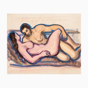 Lovers - Original Watercolor - 1950 ca. 1950 env.