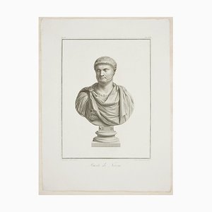 Bust of Nero - Original Etching by P. Fontana After B. Nocchi - 1821 1821