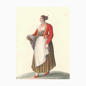 Costume di Sorrento - Aquarelle par M. De Vito - 1820 ca. 1820 ca