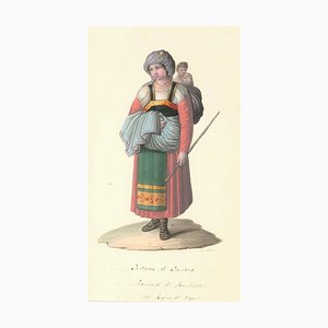 Costume di Ciociara - Aquarelle par M. De Vito - 1820 ca. 1820 ca