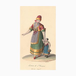 Costume di San Giovanni - Aquarelle par M. De Vito - 1820 ca. 1820 ca