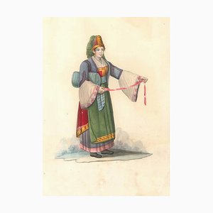 Costume di Parghelia di Calabria - Aquarell von M. De Vito - 1820 1820 ca