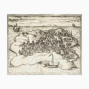 Quiloa, Karte von '' Civitates Orbis Terrarum '' - von F.Hogenberg - 1575 1575