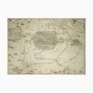 Leyden, Carte de ''Civitates Orbis Terrarum'' - par F. Hogenberg - 1575 1575