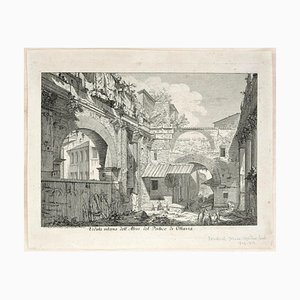 La Veduta interna dell'Atrio del Portico d'Ottavia - Acquaforte secondo GB Piranesi, fine XVIII secolo