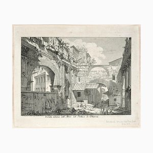 La Veduta interna dell’Atrio del Portico d’Ottavia - Etching After G.B. Piranesi Late 18th Century