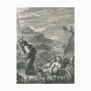 Deucalion et Pyrrha, de '' Temple des Muses '' - Aguafuerte de B. Picart - 1742 1742