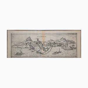 Heraklion, Mappa di ''Civitates Orbis Terrarum'' - di F. Hogenberg - 1575 1575