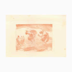 Springende Mädchen - Litografia originale di L. von Hoffmann - 1904/05 1904/05