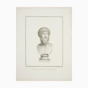 Testa Quasi Colossale di Lucio Vero - Incisione di P. Fontana 1821