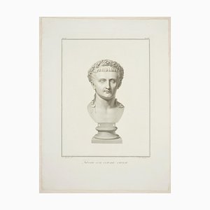 Bust of Tiberius - Original Etching by P. Fontana After A. Tofanelli 1821