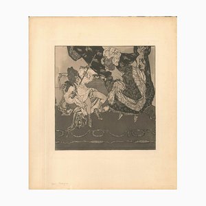 Escultura The Libertine - Original Etching an Aguatinta de Franz von Bayros - 1907 1907