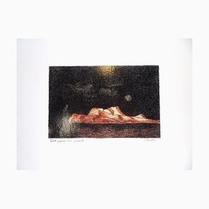 Petit Paysage non Prémédité - Pen Drawing on Cardboard by Paul Conte - 1980s 1980s