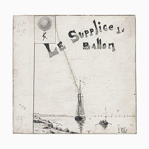 Le Supplice du Ballon - Ink and Pencil on Cardboard - L. Vallet - 20th century 20th century