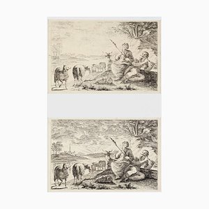 Shepherds - Set of 2Original Etchings - 1760 ca. 1760 ca.