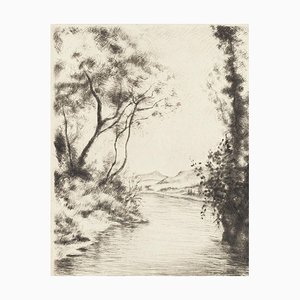Lithographie River par Marcel Roche - Début XXème siècle début XXème siècle