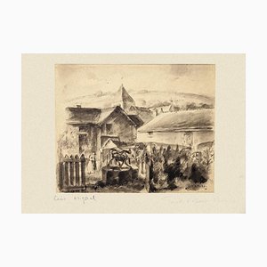 Village - Original Watercolor and Pen by Paul Albert Moras - 1926 1926