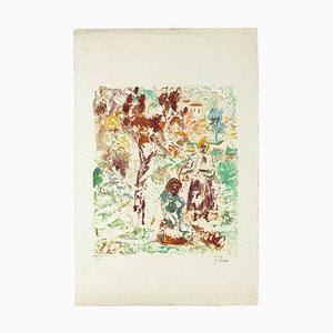 Landscape - Original Monotype on Paper by Giuseppe Cena - 20th Century 20th Century