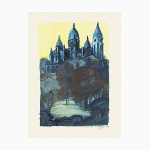 Basilika des Heiligsten Herzen von Paris - Original Aquarell - 1970 1970