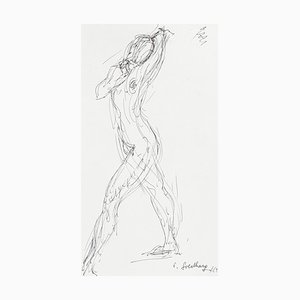 Nude - Original Pen Drawing by S. Goldberg - 1962 1962