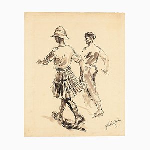 Women - Original China Tinte & Aquarell von JL Rey Vila - 1950er 1950er