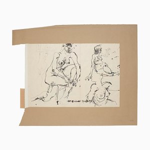 Dibujo Nude - Original Ink de Sergio Barletta - 1959 1959
