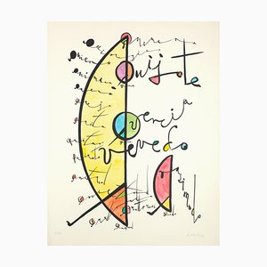 Lithographie Lettre Colorée à la Main par Raphael Alberti - 1972 1972
