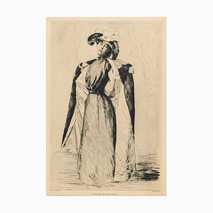 La Dame au Manteau - Original Etching by A.-C. Coppier - 1901 1901