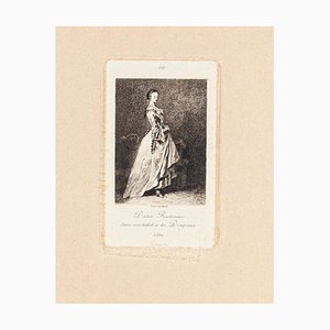 Dame Romaine - Original Etching and Drypoint by Lèon Gaucherel - 1862 1862