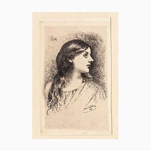 Lia - Original Etching by J. Lefebvre - Late 19th Century Late 19th Century