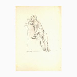 Nude - Original Pencil Drawing by Jeanne Daour - 1939 1939
