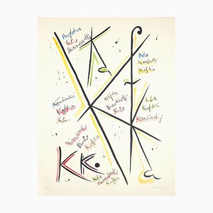Lithographie Lettre K - Hand-Coloured par Raphael Alberti - 1972 1972
