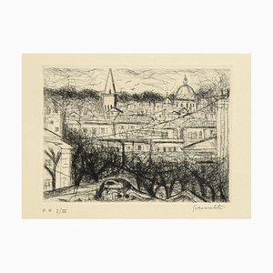 City View - Original Etching by N. Gattamelata - Late 20th Century Late 20th Century