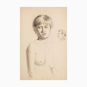Retrato de una mujer desnuda - Principios de 1900 - René François Xavier Prinet - Dibujo de principios del siglo XX