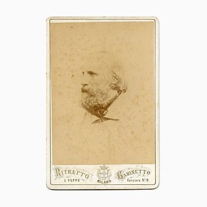 Retrato de Giuseppe Garibaldi - Ancient Albumen Print - década de 1870