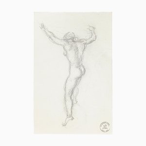 Nu - Dessin Original au Crayon par S. Goldberg - Milieu 20ème Siècle 20ème Siècle