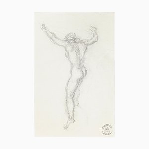 Nude - Original Pencil Drawing by S. Goldberg - Mid 20th Century Mid 20th Century