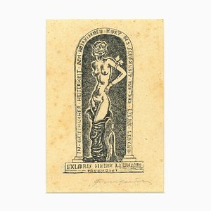 Ex Libris Heinz Lehmann - Original Woodcut by M. Fingesten - Early 1900 Early 1900