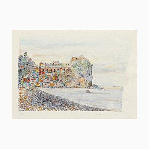 Paysage - Gravure à l'Eau Forte sur Carton par Giovanni Omiccioli - 20ème Siècle 20ème Siècle