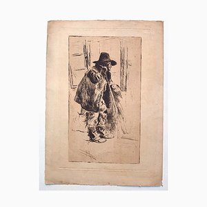 Old Man - Original Etching on Paper by Henri Piere Jamet - 19th Century 20th century