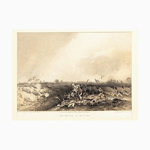 The Battle of Magenta - Original Hand Colored Lithograph by Carlo Bossoli - 1854 1854