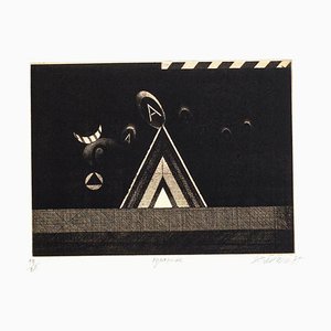 Composition - Original Etching on Paper by Claude Lemand - 1970s 1970s