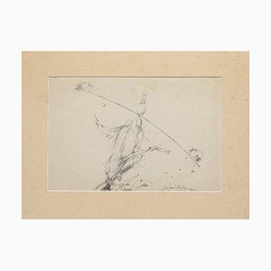 Equilibrist - Original Pencil and Watercolor by Benjamin Mendoza - 1976 1976