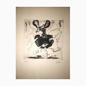 The Human Pot - Original Etching by R. Naly - 1955 1955