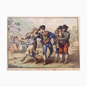 Ballo di Sposi Ciociari - Aguafuerte de Bartolomeo Pinelli - 1820 1820