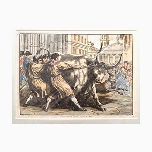 Bove Condotto al Macello - Incisione di Bartolomeo Pinelli - 1819 1819