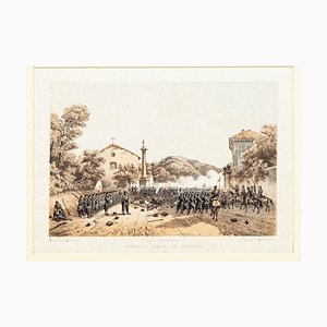 Defensa de Varese de Garibaldi - Litografía de Carlo Perrin - 1860 1860