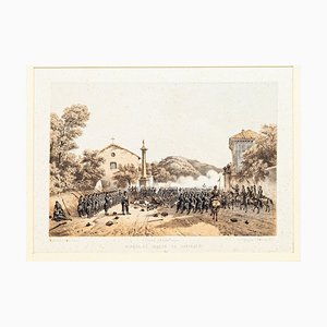 Defense of Varese by Garibaldi - Lithograph by Carlo Perrin - 1860 1860