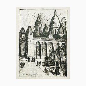 Basilica del Sacro Cuore di Parigi - Disegno originale - 1970 1970