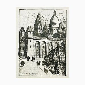 Basílica del Sagrado Corazón de Paris - Dibujo original - 1970 1970